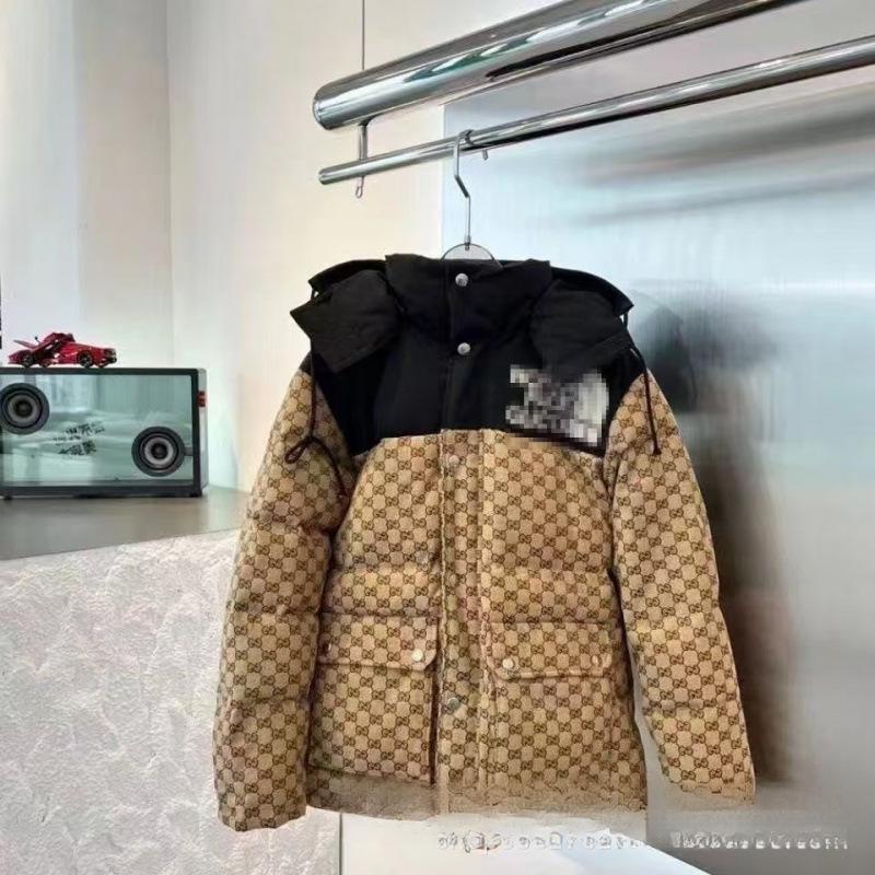 Herren Karo Dicke Winter Daunenjacke mit Stehkragen