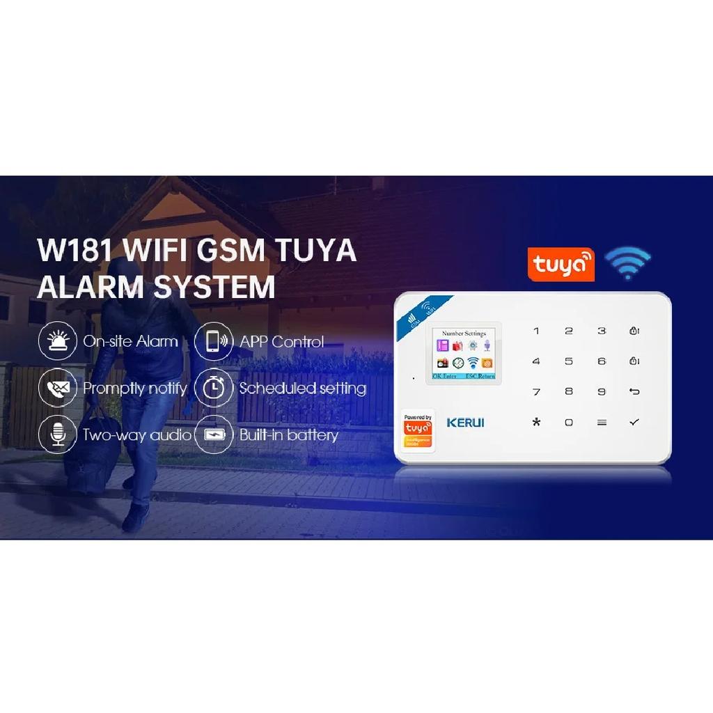 KERUI W181 Alarm System Panel WIFI GSM Alarm for Home Wireless Support Alexa Tuya Smart APP Control with Motion Sensor Siren