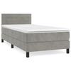 3141341 vidaXL Lit à sommier tapissier et matelas Gris clair 90x200 cm Velours