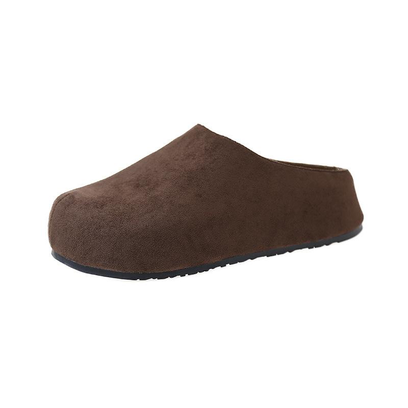 Retro platform shoes half-drag women's shoes wear spring and autumn new lazy one pedal