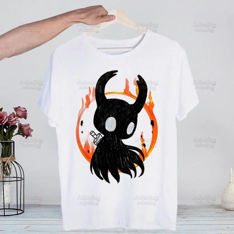 Hollow Knight Game Shirt Funny Vintage Crew Neck Men's Hollow Knight Anime T-Shirt Women Top Tee Streetwear