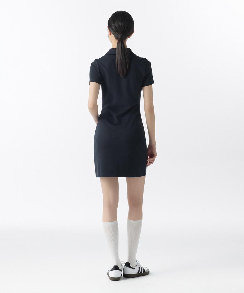 MUSINSA STANDARD WOMAN Slit Neck Lace Trim Polo Dress [Navy/Ivory]