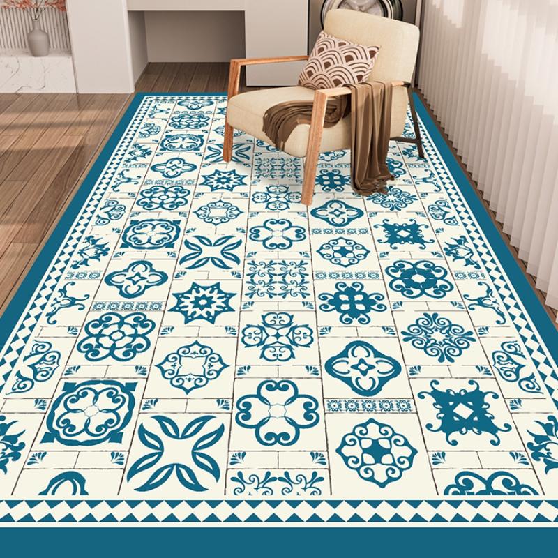 PVC Leather Mats Stain-resistant Oi Proof Kitchen Floor Mat  Wear-resistant Washable Rug Home Decoration Balcony Area Carpet