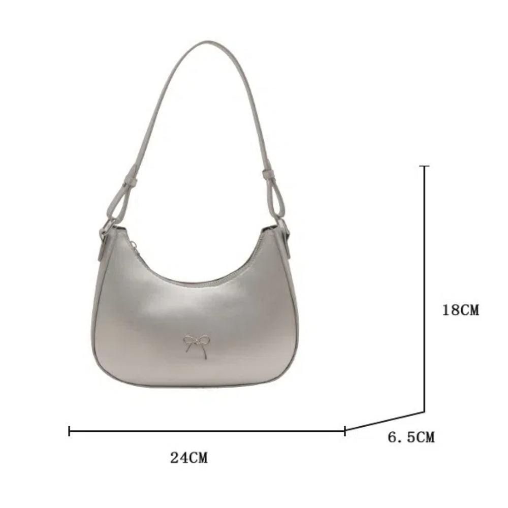 Luxury New Design Bowknot Armpit Bag Solid Color Large Capacity Y2K Handbag PU Leather Bowknot Underarm Bag