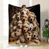 Cute Golden Retrievers Pile Blanket Bedroom Blanket for Livingroom Couch Lunch Break Soft Throw for Friend's Festival Gift