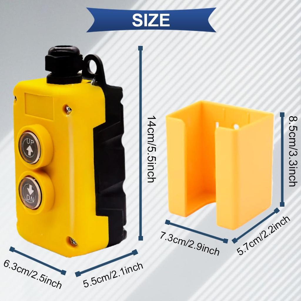 Xiatiosann DC 12V Dump Trailer Remote Control Waterproof Momentary Control Switch for Tipping Electric and Lifting Platforms with Fork Connectors