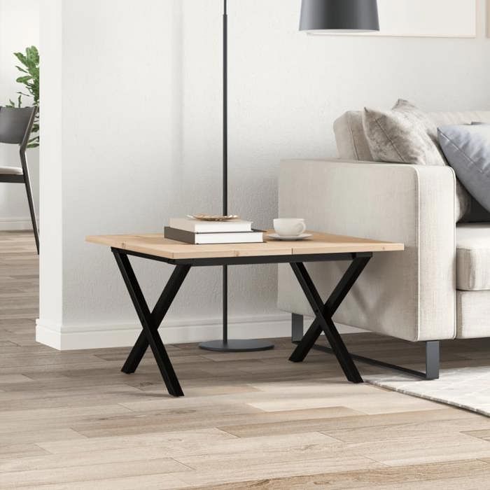VidaXL Table Basse Cadre en X, Table d'Appoint, Bout de Canapé, Meuble de Salon Salle de Séjour, 60x60x40 cm Bois de Pin 3282682