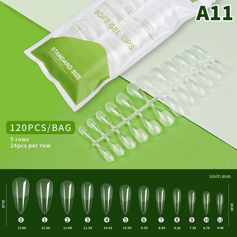 120 szt./worek W pełni Przezroczysty Kształt Migdała Kropla Wody Noszenie Manicure Baletowy Kwadratowy Krótki Naszywka na Paznokcie Matowa Naszywka Przedłużona Naszywka na Paznokcie