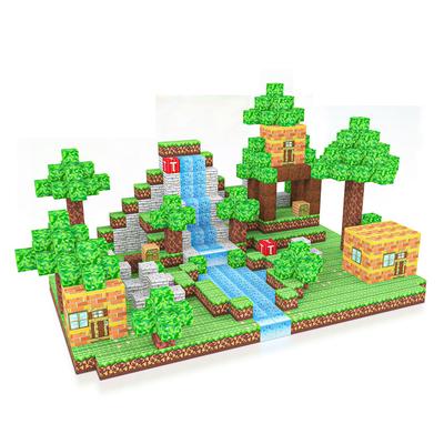 100 sztuk Magnetyczny Klocek Leśny Chatka Zestaw Zabawek dla Dzieci Wiek 3+ Lat Puzzle Zabawki Idealny Prezent Urodzinowy Dla Dzieci