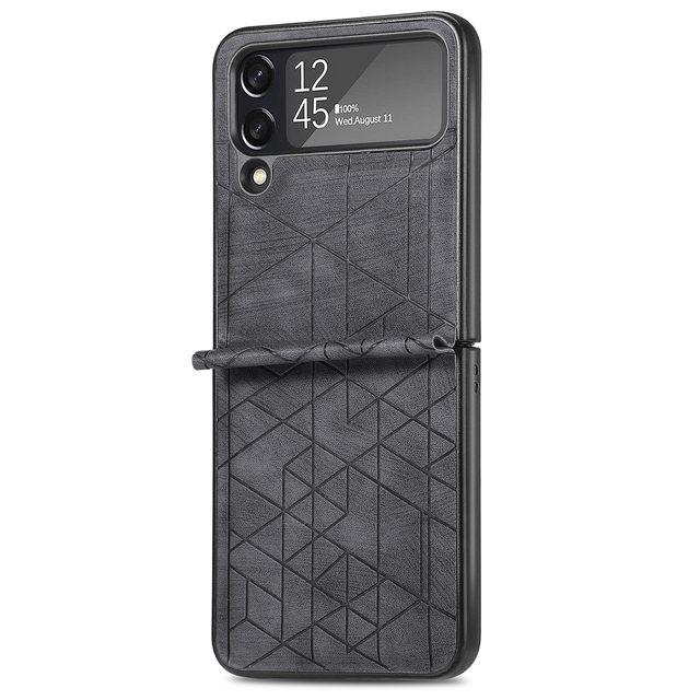 Skládací kožený kryt s protiskluzovou úpravou pro Samsung Galaxy Z Flip4 5g Flip 4 Zflip4 Neskluzové ochranné pouzdra Funda