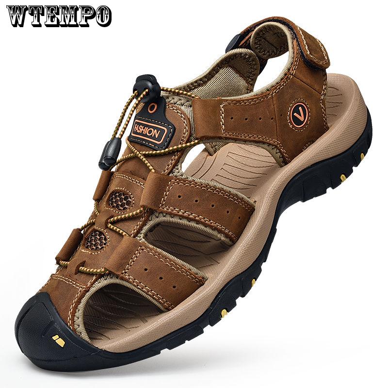 High Quality Summer Breathable Sandals Beach Shoes Hiking Outdoor Genuine Leather Sandals