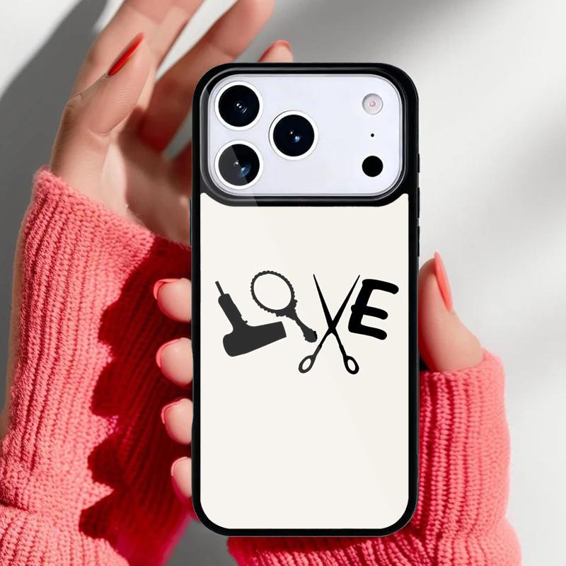 Barber Scissors Hairstylist Salon Phone Case for iPhone 17 16 15 14 13 Pro Max Back Cover for 12 11 Pro Coque