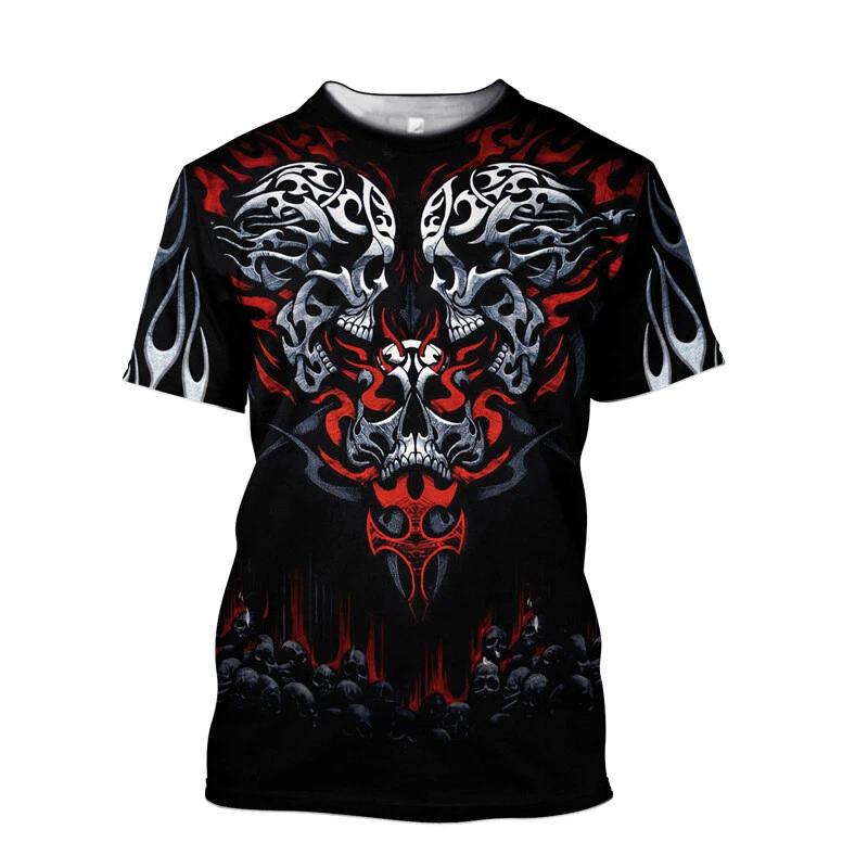 Skull Skull Streetwear T-Shirt Tee Punk Costumes Casual Polyester S
