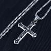 Necklace Silver Chain Steel Cross Skull 363