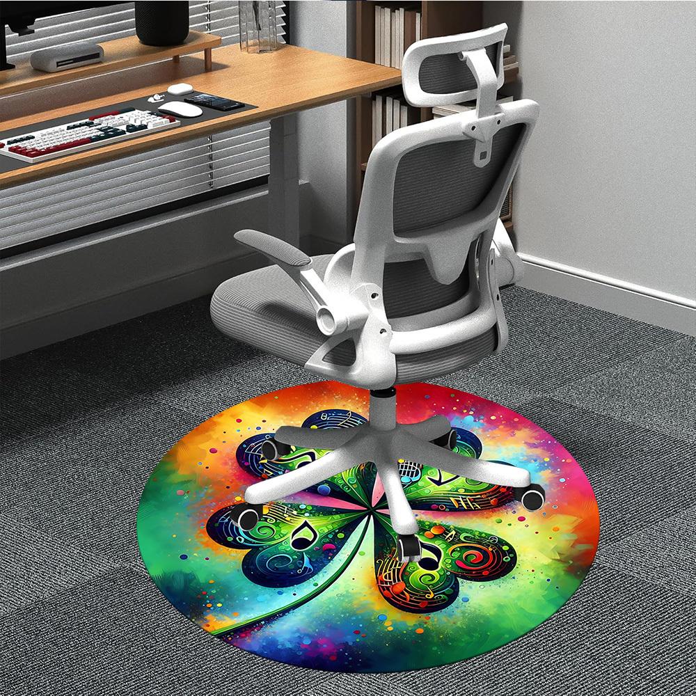 

1pc Music Notes Office Round Area Rug, Indoor Mat Suitable ForOffice, Under Office Chairs Bedroom Living Room Home Decor, Room Deco T221 80cm by 80cm