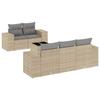 VidaXL Salon de Jardin avec Coussins 6 pcs, Canapés de Terrasse, Ensemble de Meubles de Patio, Mobilier d'Extérieur, Beige 3254636