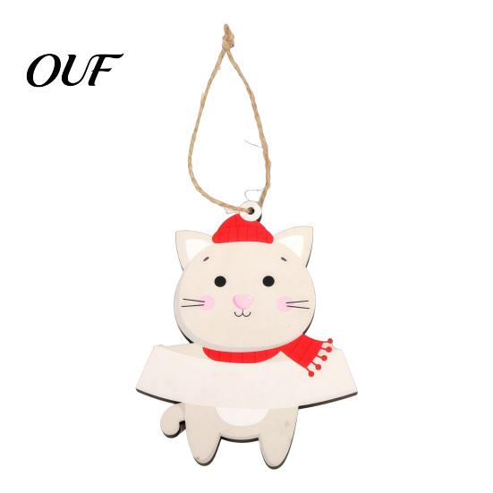 DIY Holiday Hanging Decorations Christmas Wooden Ornament, Cute Bear Gingerbread Gnome Cat Dog Personalized Winter Gifts for Tree, Party Home