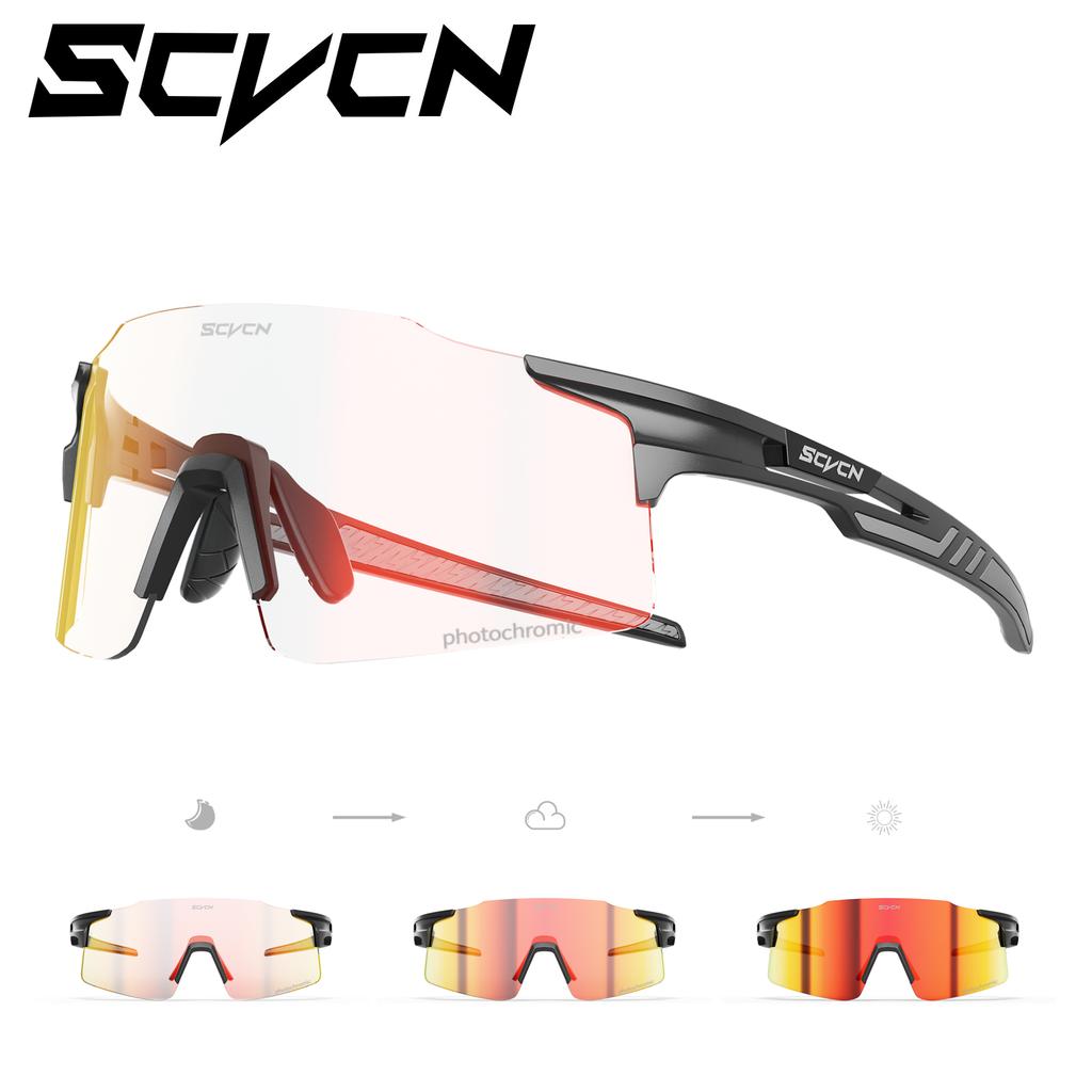 SCVCN Photochrome Radsportbrille Herren Sonnenbrille Outdoor Radfahren Rennrad Mountainbike Brille und Damen Freizeit Wandern Winddicht