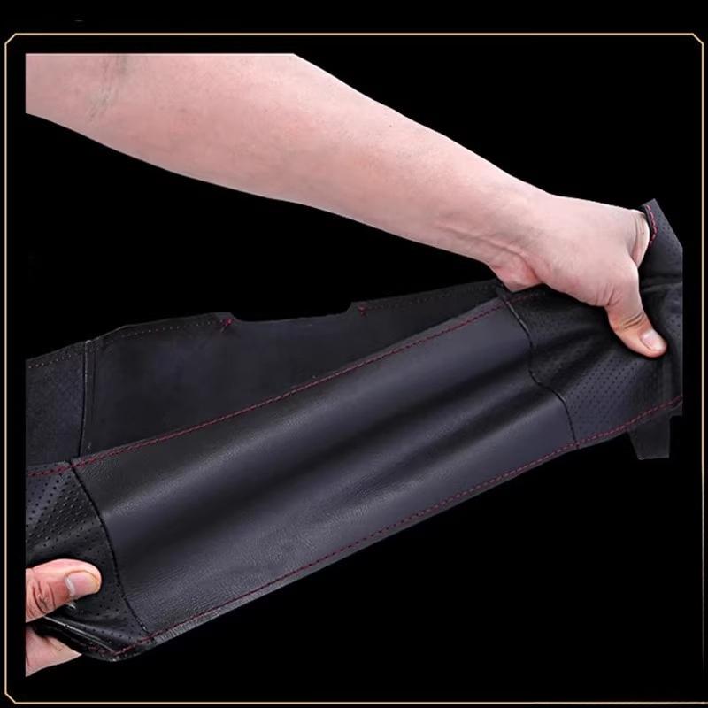 Hand-Stitched black  leather red line non-slip car Steering Wheel Cover For old Alfa Romeo Stelvio Giulia