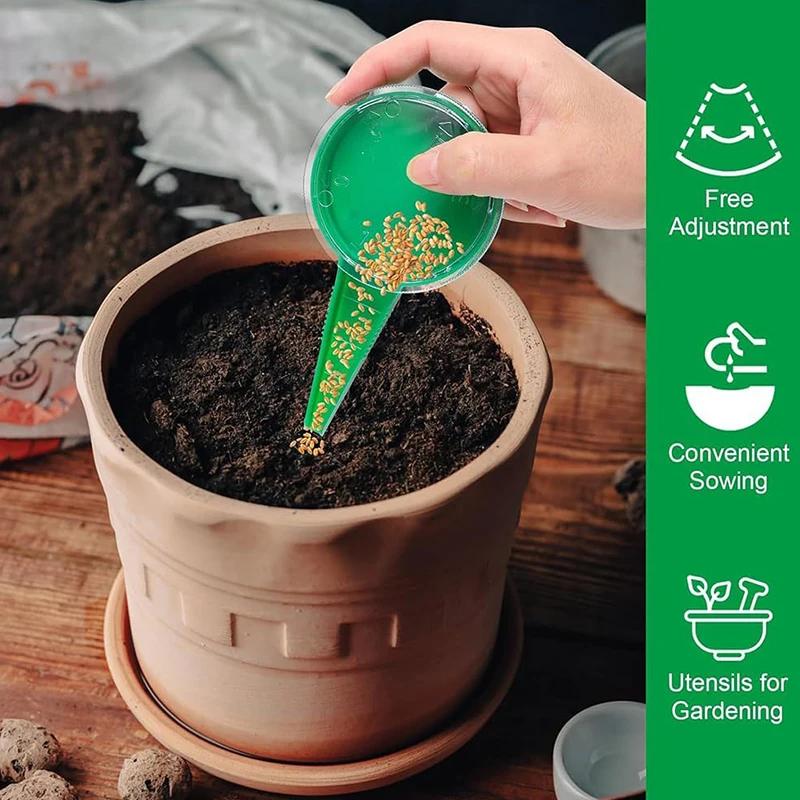 Plantefrøsåmaskin Plantesåmaskin hage multifunksjonssådispenserverktøy som tilpasser seg forskjellige frøstørrelser