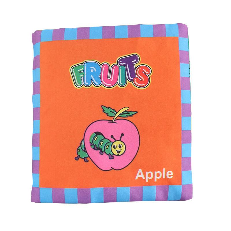 

Large Size Baby 3d Cloth Book With Sound Paper Infant Toy 0-1 Year Old Early Education Fruit