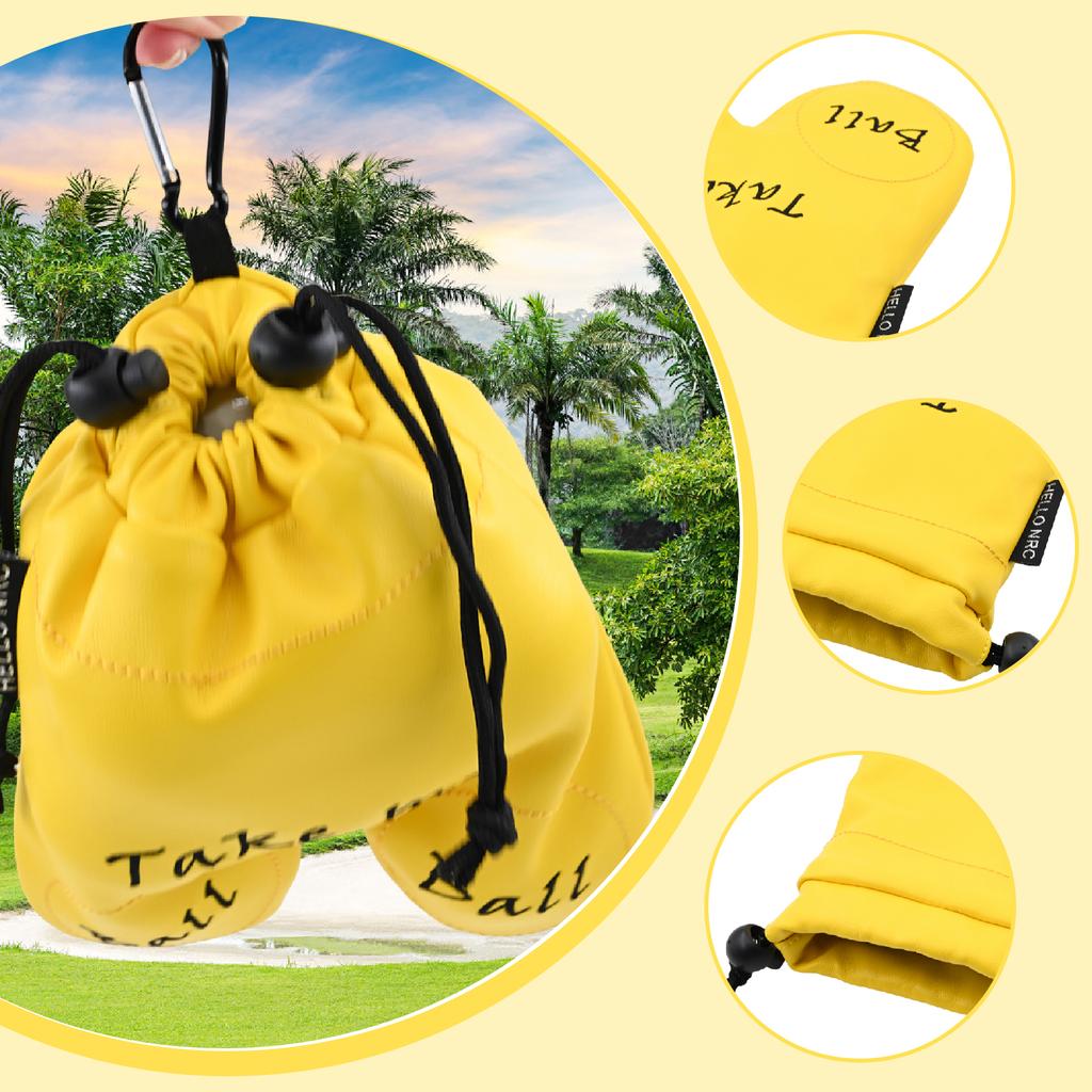 Portable Waterproof Golf Ball Storage Pouch with Drawstring for Driving Range Swimming Fitness Camping Travel Golfing Supplies