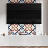 Ready-to-install printed vinyl panel 120x60 cm symmetrical floral pattern