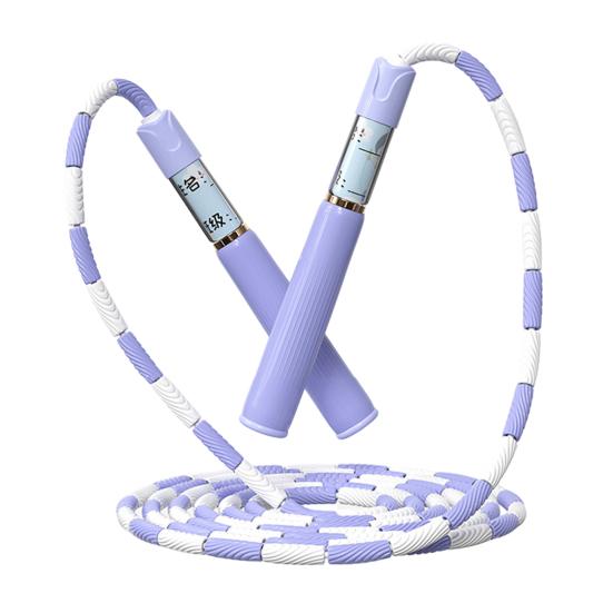 

280 СМ Детская Скакалка Сегментированная Мягкая Бусина Регулируемая Нескользящая Ручка Не спутывается Физическое Тестирование Обучение Студентов Скакалка фиолетовый