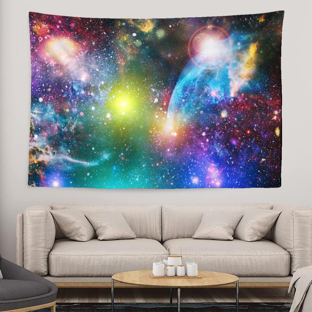 Starry Sky Galaxy Tapestry Fantasy Cloud Cover Wall Hanging Bohemian Hippie Witchcraft Art Dormitory Decoration