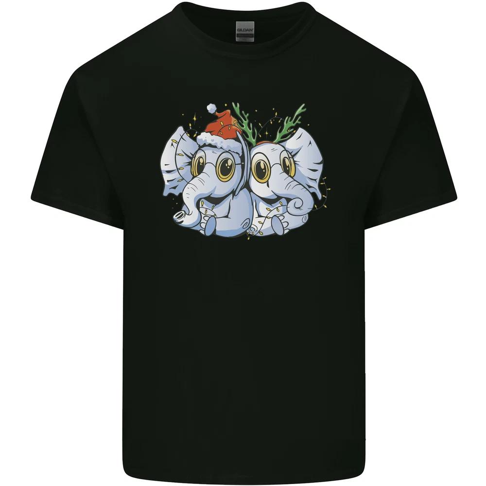 Christmas Elephants Xmas Unisexs Light Cotton TShirt S