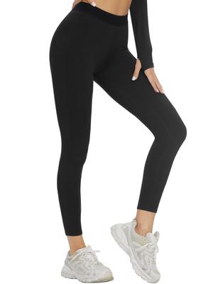 [Sillictor] Innere Leggings Damen 9/10 Länge Gefüttert Schwarz 2XL