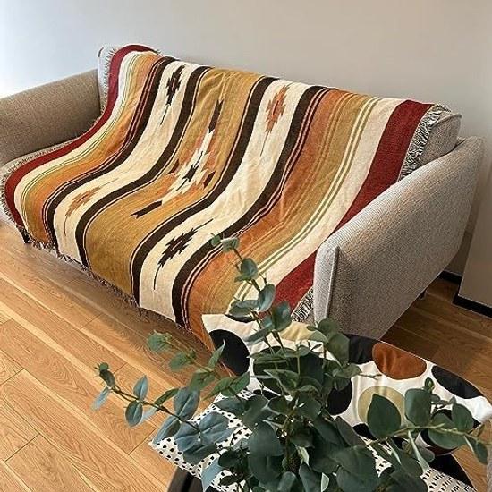 Peel Forest Multi Cover Mexican Rug Native Pattern Ortega Camp Saddle Blanket Car Sleeping Mat Outdoor Van Life 130X160cm