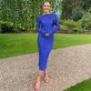 Woman's Long Sleeve Elegant O Neckline Long Dress Fashion Party Date Ladies Long Dresses