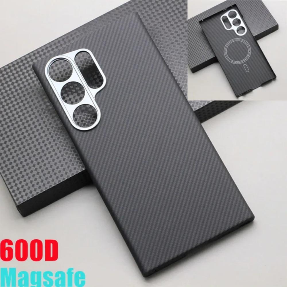 Luxury Carbon Fiber Phone Case for Samsung Galaxy S24 Ultra 600D Ultra-thin Aramid Fiber Cases S24 Ultra Magsafe Cover