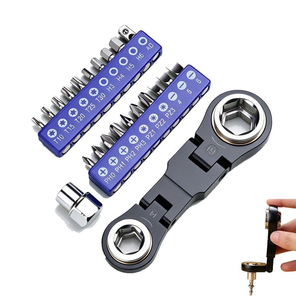 26 In 1 Ratchet Wrench Set Flexible Head Flex Head Wrench Durable Mini Hand Wrench Hand Tool