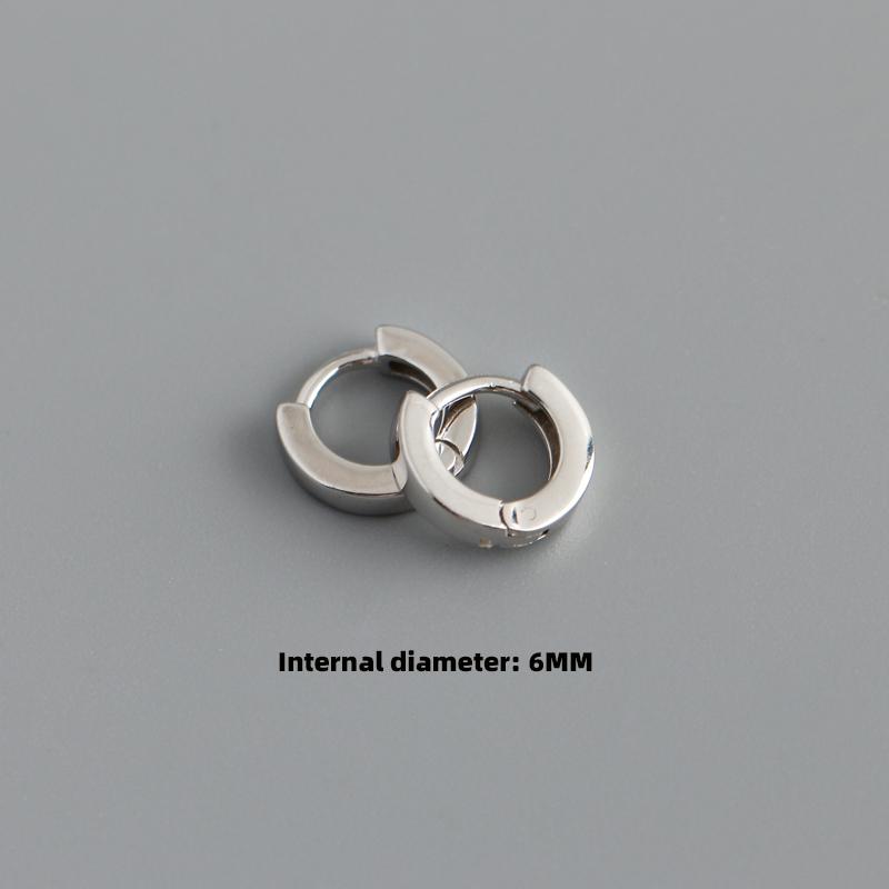 Gold Plated 925 Sterling Silver Hoop Earrings Women Trendy Ear Bone Perforated Design for Weddings