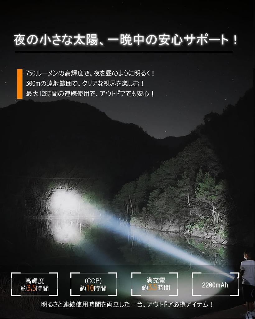 750 Lumens 18650 Rechargeable LED IPX4 COB Side Aluminum Alloy Magnetic Adsorption Full Metal Rechargeable for Night Emergency Disaster and Running