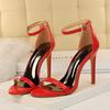 Fashion 2025 Newest Women 11.5cm High Heels Yellow Sandals Female Fetish Strappy Stripper Red Shoes Lady Valentine Silver Summer Pumps