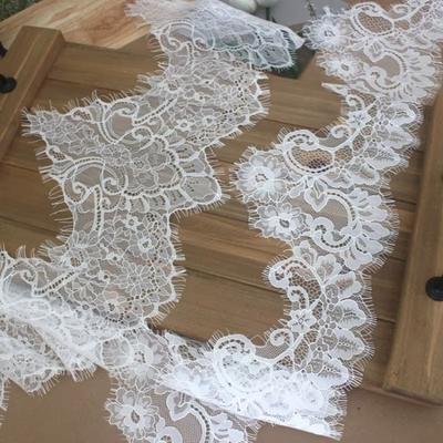 Bearded Edge Floral Embroidery Lace 3 Yard Wedding Embroidery Lace Ribbons Trim Wedding Dress