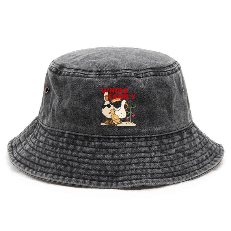 Customize Cotton Washed Bucket Hat Vintage Fishing Hat for Parents Kids Sun Protection Outdoor Duck Family Cap Sun Hat Casual