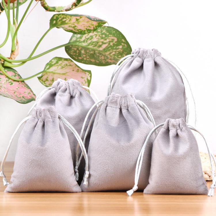 Black Velvet Drawstring Jewelry Pouches