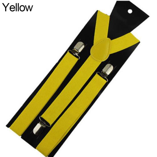 Men'S And Women'S Candy Color Clip Type Elastic Suspenders With Y-Shaped Adjustable Brackets Gifts