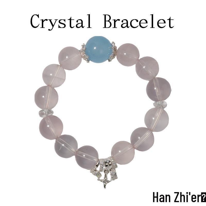 Han Qian er Silversmith High-End Bracelet: Natural Purple Amethyst & Blue Chalcedony for Versatility and Wealth