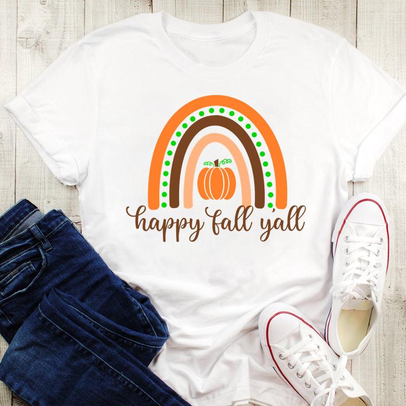 Damesebluse Grafisk trykk Gresskarstil Kaffe Krydder T-skjorter Høst Høst Halloween Oversized T-skjorte Dame 90-talls Tegneserie Topper