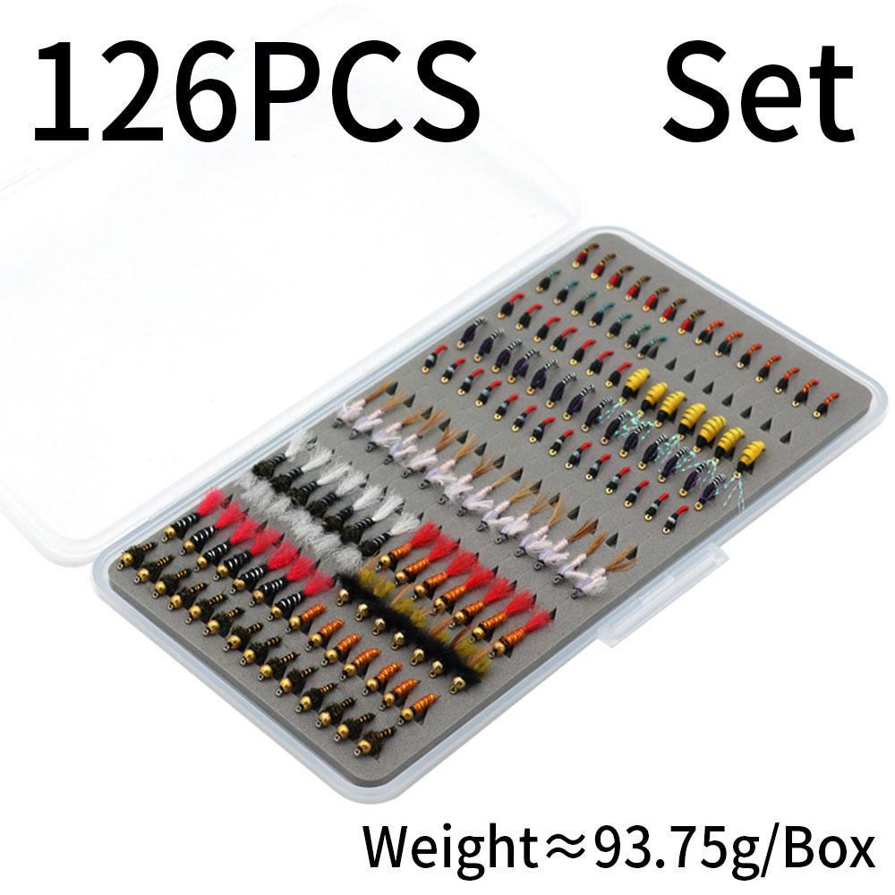 

126/133/147 шт. Нимфа Скуд Личинка Мошки Ультратонкий Портативный Набор Рыболовных Коробок Форель Хариус Солнечник Приманка Карп Искусственная Рыбная Приманка