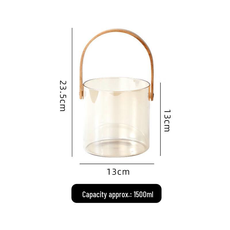 

Glass and Bamboo Handle Bucket Set