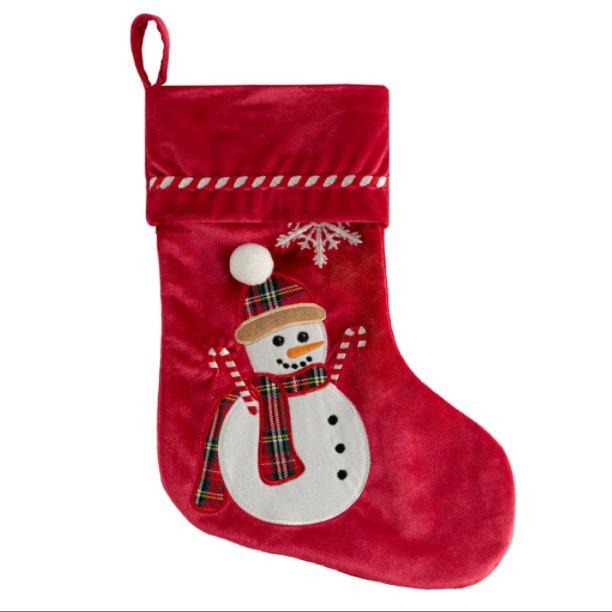 Velvet Snowman Ornament Gift Bag for Christmas & New Year