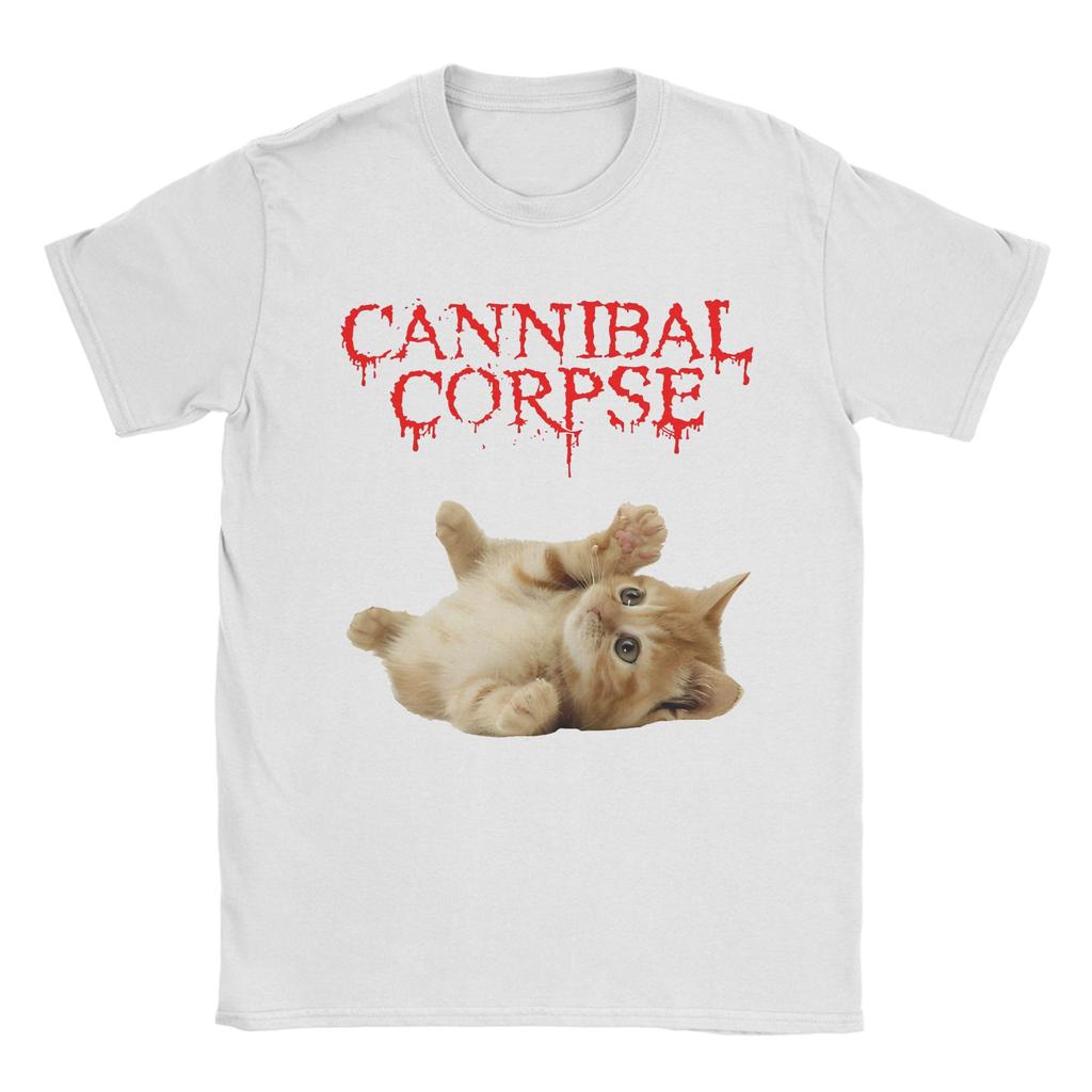 Cannibal Corpse Cat Popular T Shirts  100 Cotton Tshirt for Male Y2K Retro Wholesale Short Sleeve Top Tees