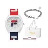 FILA Quartz Watch Silicone Strap 45mm Beige Dial 30m Water Resistant Women watches 6105
