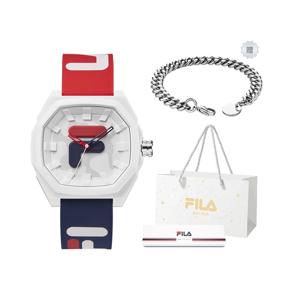FILA Quartz Watch Silicone Strap 45mm Beige Dial 30m Water Resistant Women watches 6105